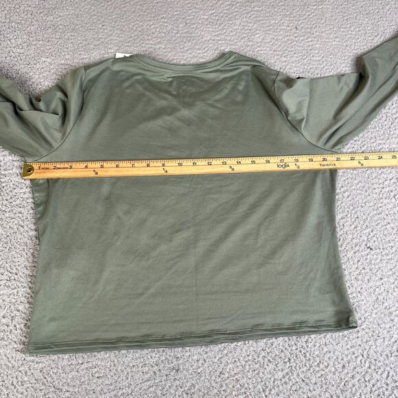 Hollister Crop T-Shirt Womans XXL Green Long Sleeve Stretch - Picture 9 of 12